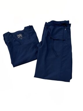 Barco One Navy Blue Straight Leg Scrub Set Women’s Size XS
